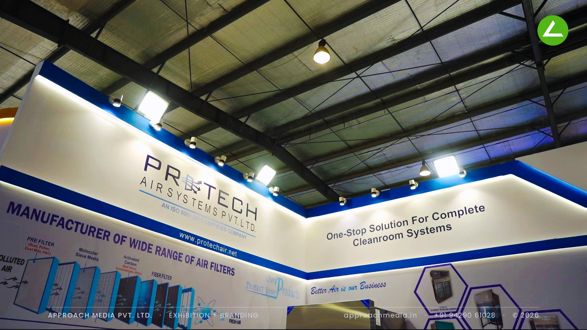 Protech Air Systems: 18 sqm Exhibition Stall Design at Pharmatech Expo Gandhinagar — photo 2