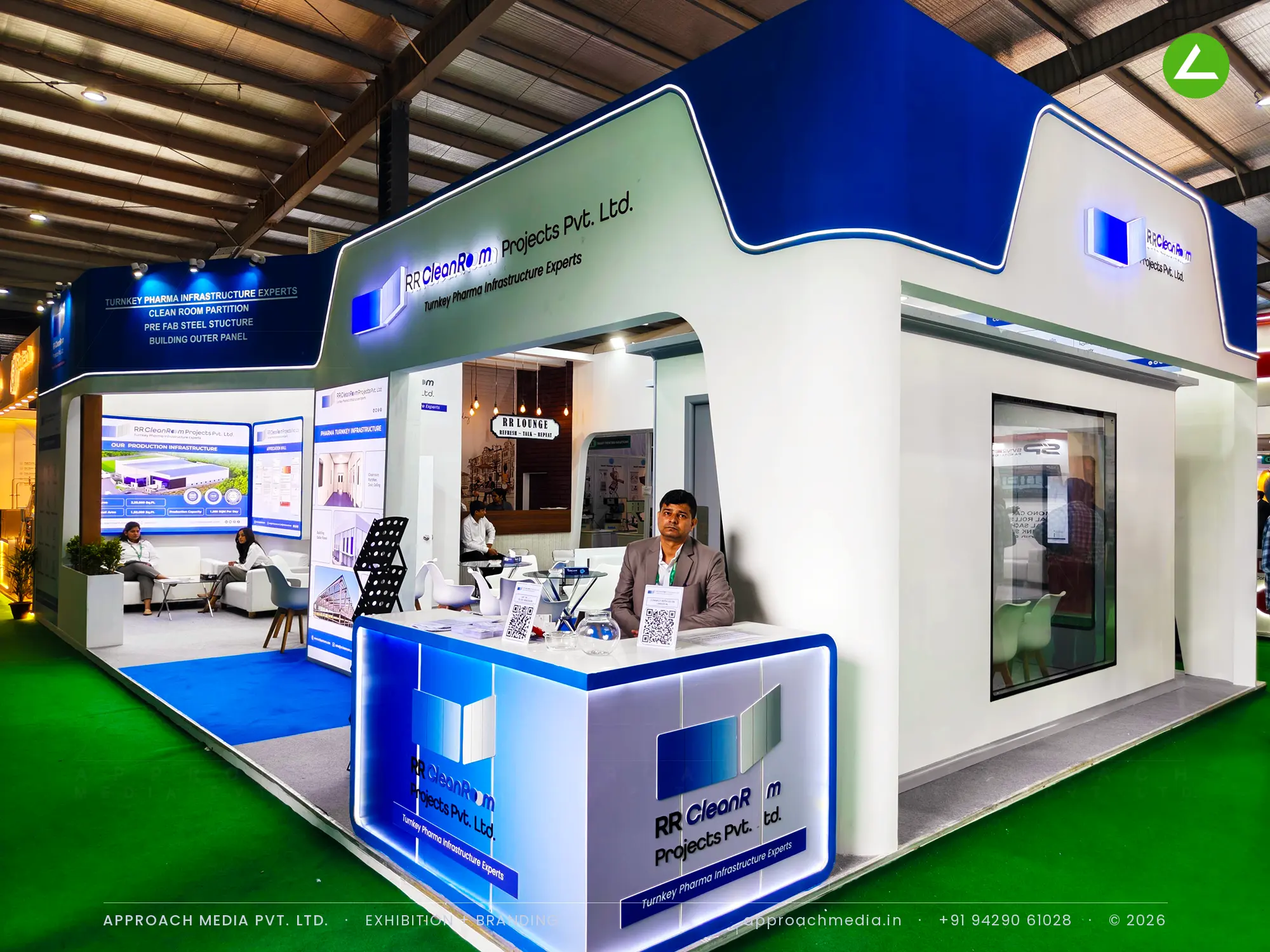 RR Clean Room — 77 sqm Exhibition Stall Design at Pharmatech Expo Gandhinagar 2026 — photo 4