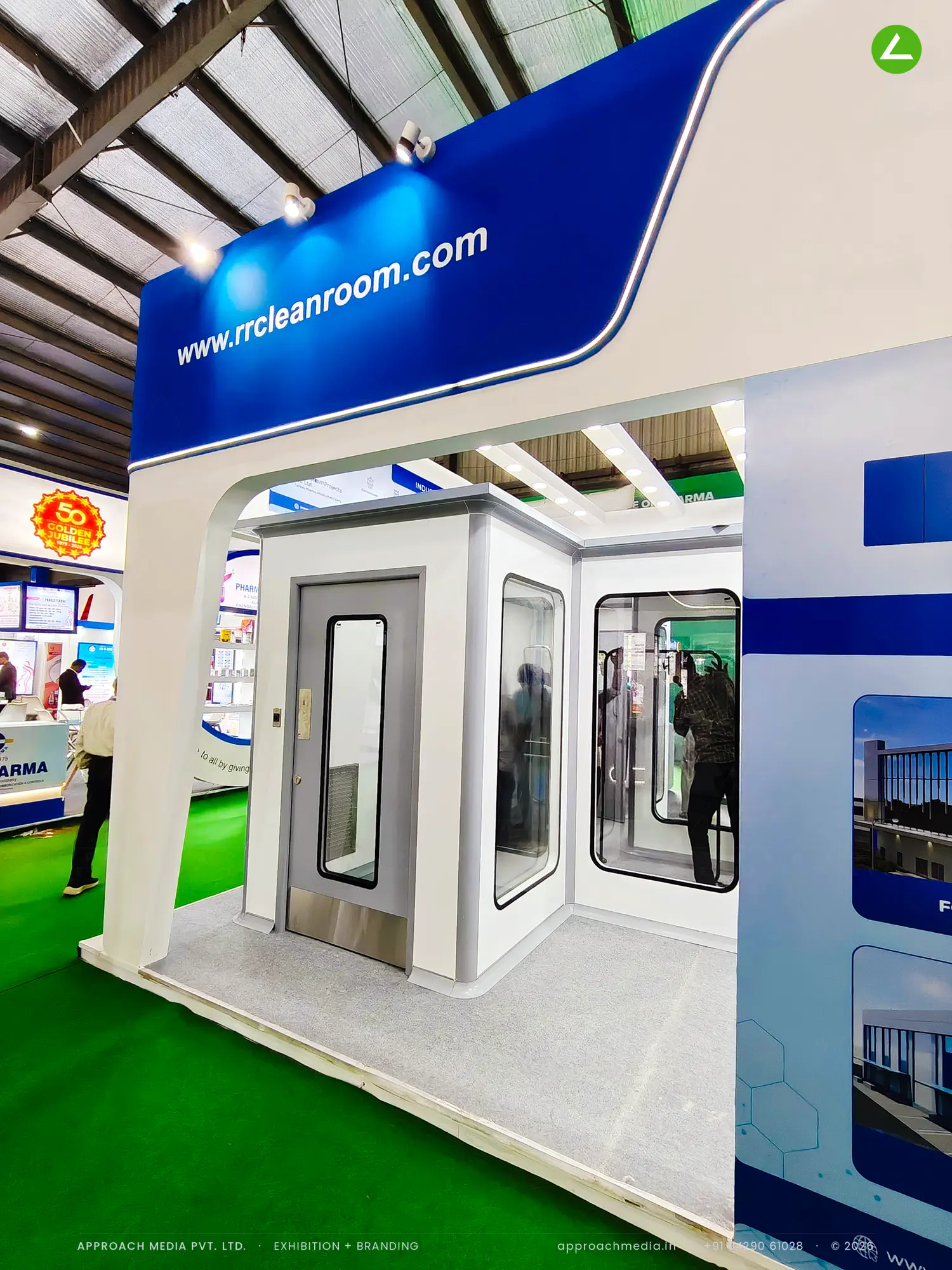 RR Clean Room — 77 sqm Exhibition Stall Design at Pharmatech Expo Gandhinagar 2026 — photo 3