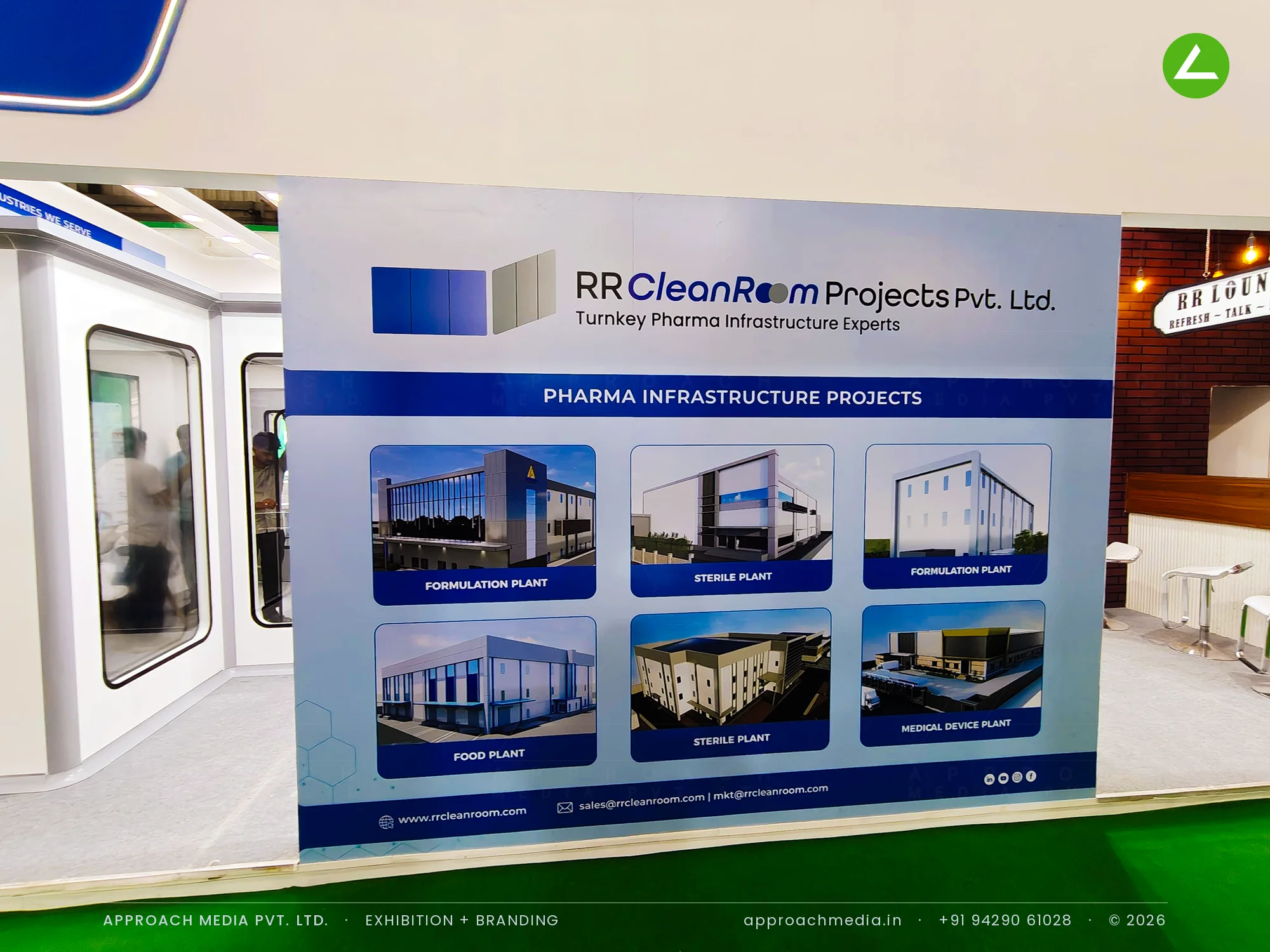 RR Clean Room — 77 sqm Exhibition Stall Design at Pharmatech Expo Gandhinagar 2026 — photo 2