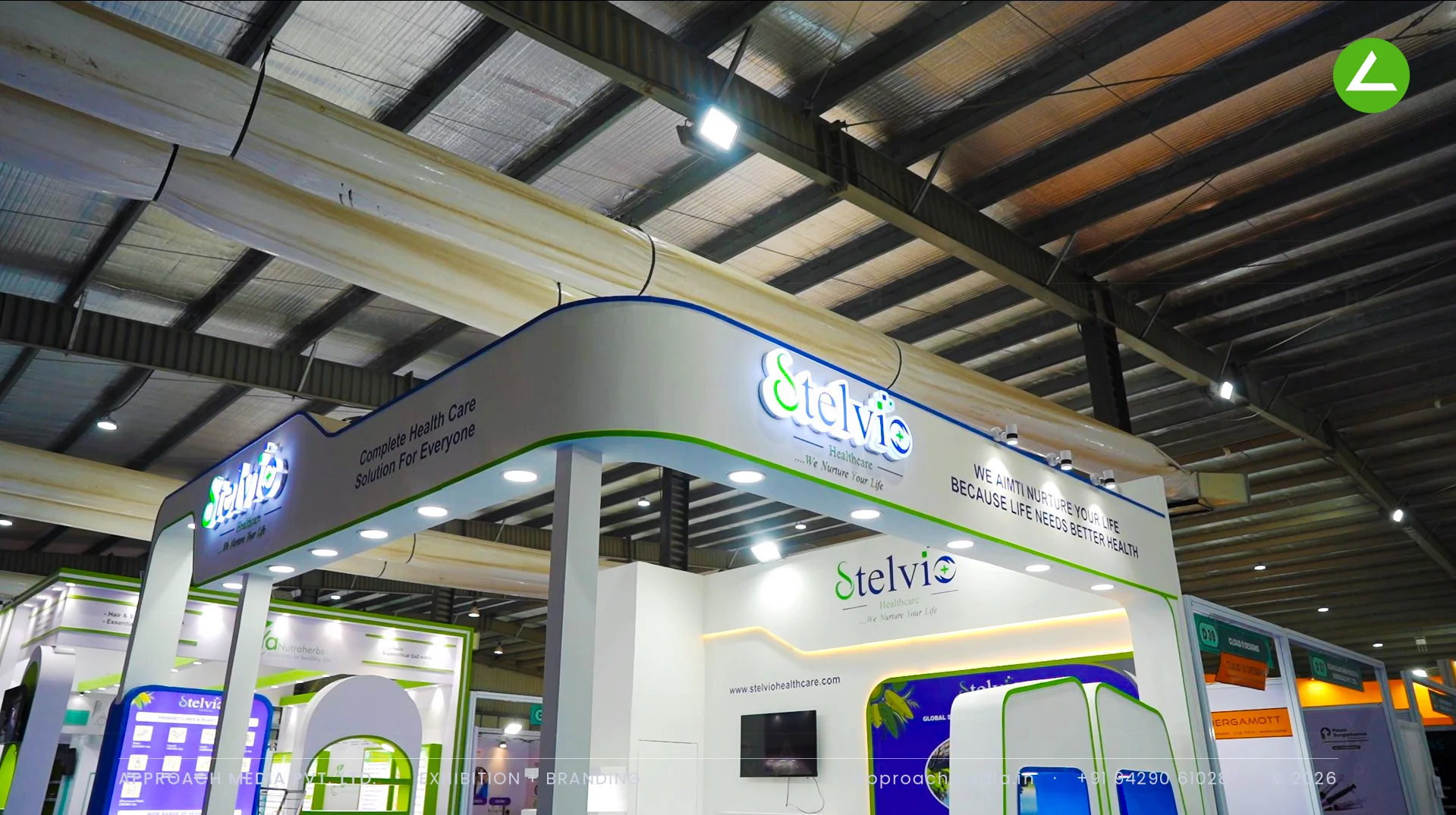Exhibition Stall Design for Selvio at Pharmatech Expo Gandhinagar 2026 — 36 sqm, Three Sides Open — photo 3