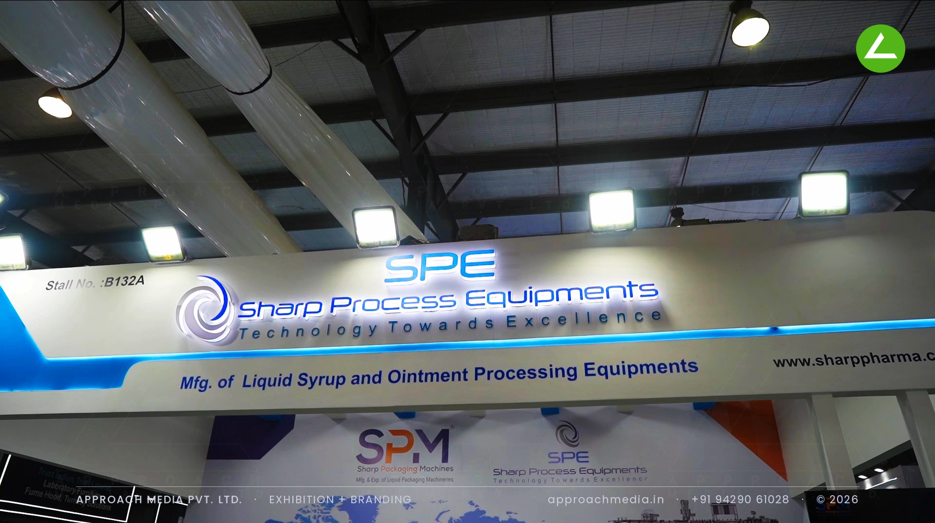 Sharp Process Equipments: 70 sqm Machinery Stall Design, Pharmatech Expo Gandhinagar 2026 — photo 3