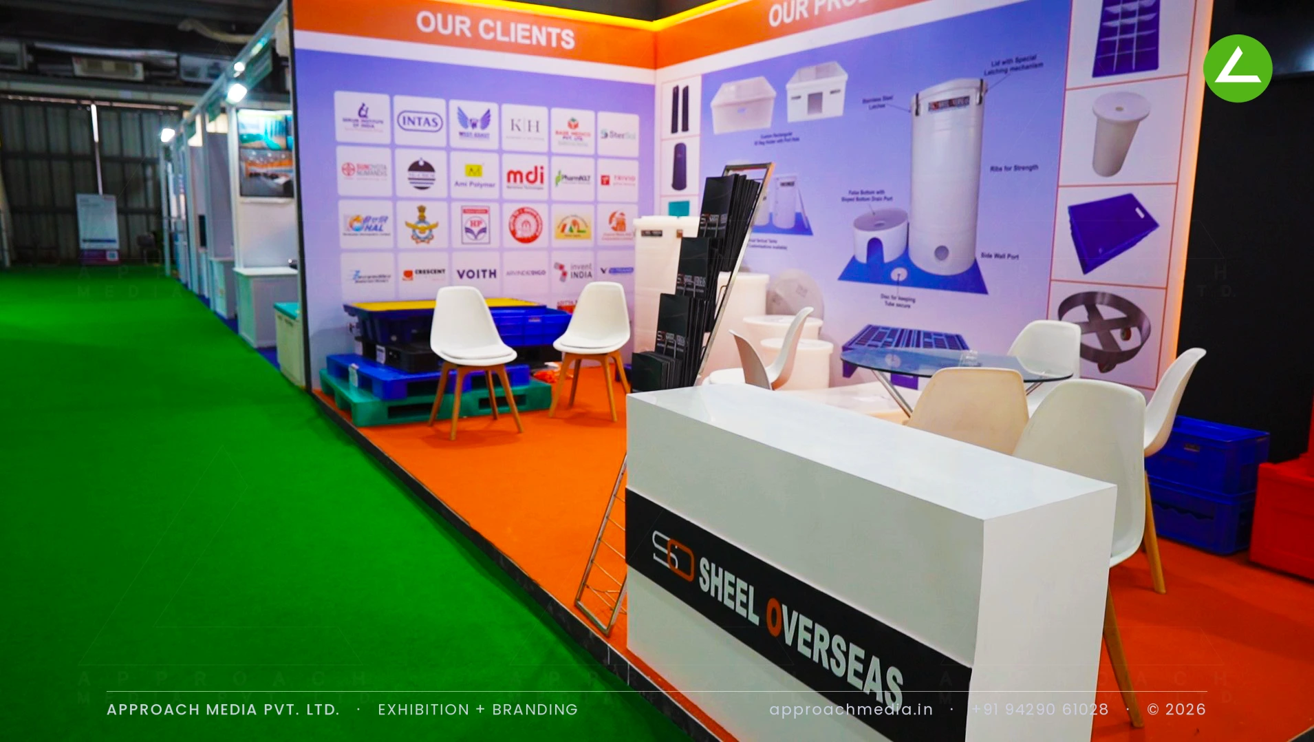 Sheel Oversies Exhibition Stall Design at Pharmatech Expo Gandhinagar — 18 sqm Corner Stall — photo 4