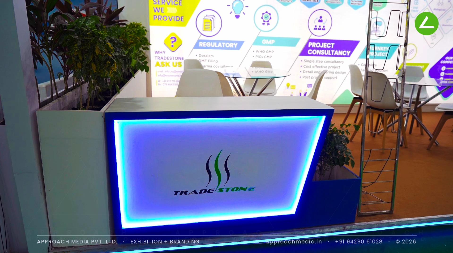 Trade Stone 27 sqm Exhibition Stall Design, Pharmatech Expo Gandhinagar 2026 — photo 3