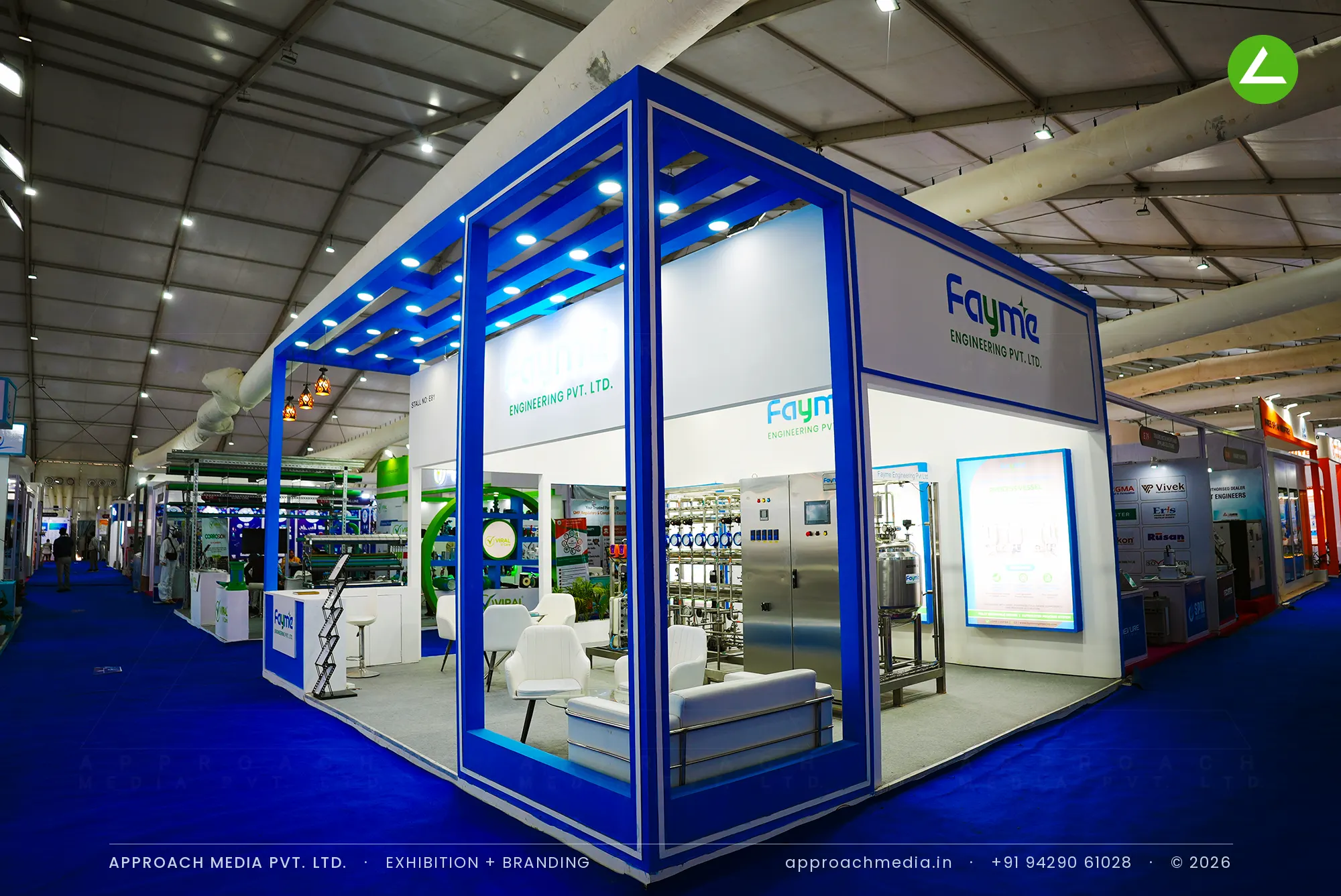 Fayme Engineering: 42 sqm exhibition stall design at Pharmatech Expo Gandhinagar — photo 3