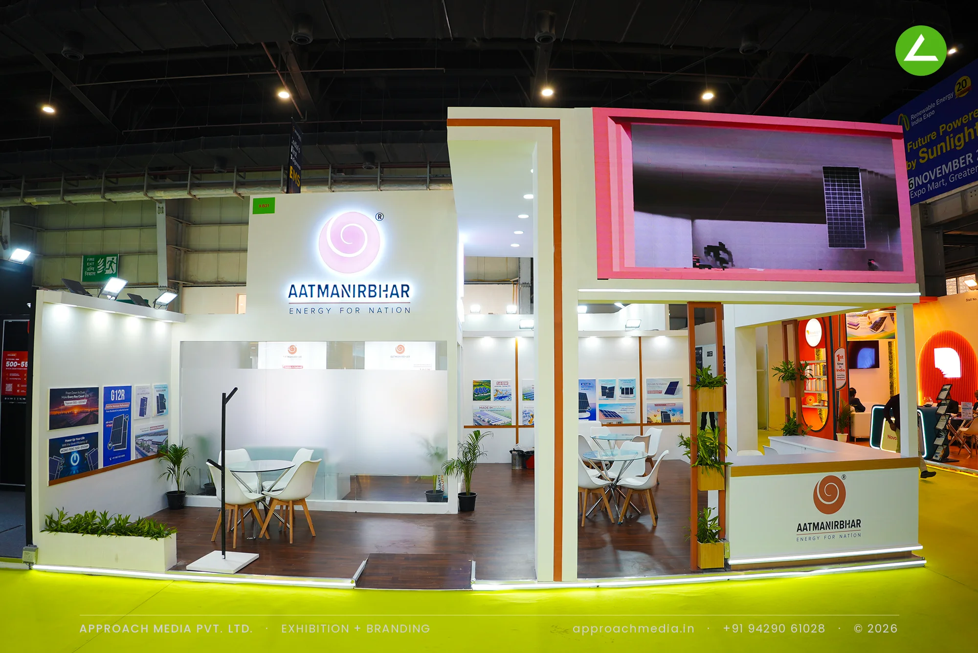 Aatmanirbhar Solar Exhibition Stall Design at REI Greater Noida 2026 — photo 3