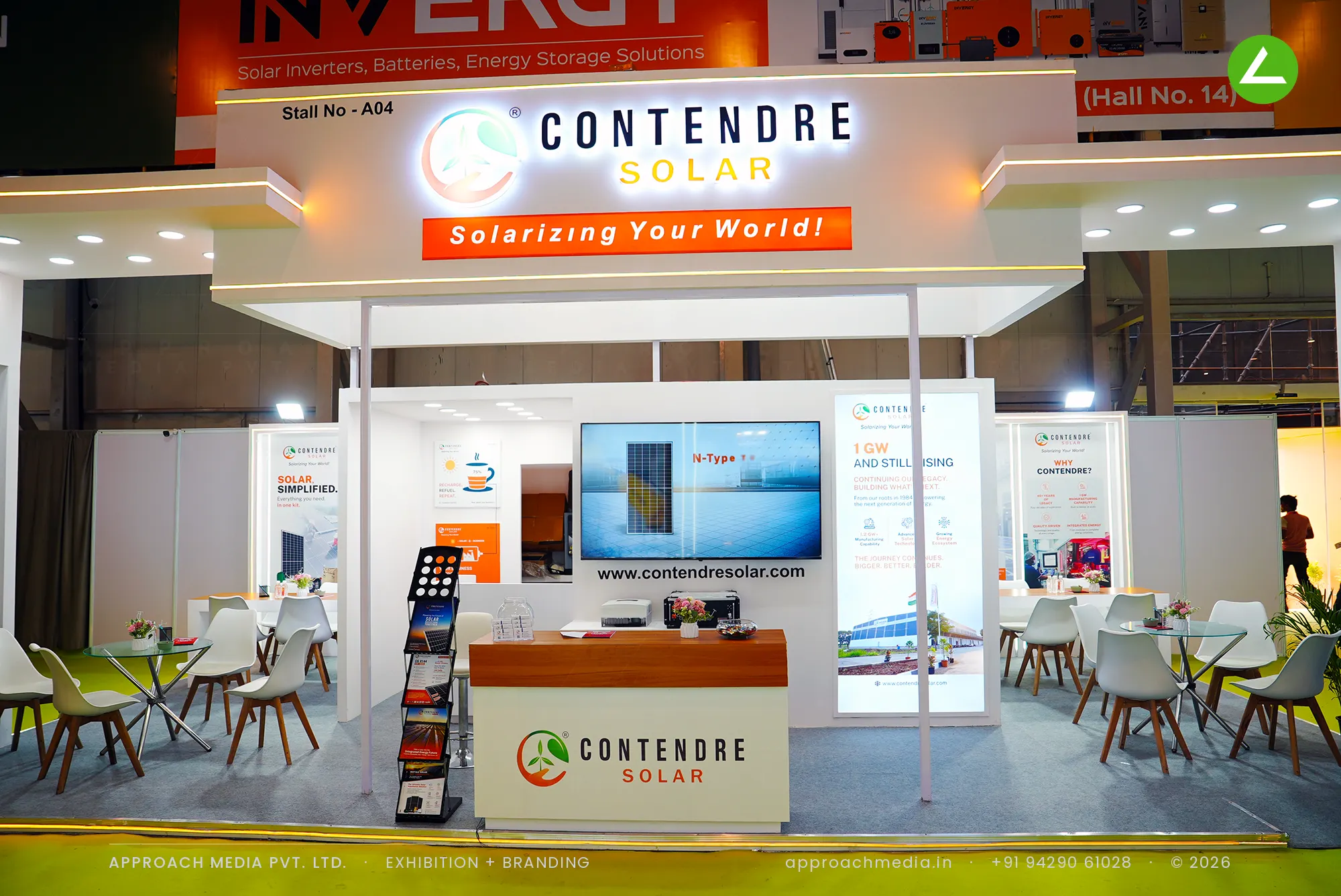 Contendre Solar Exhibition Stall Design at REI Greater Noida 2026 — photo 4
