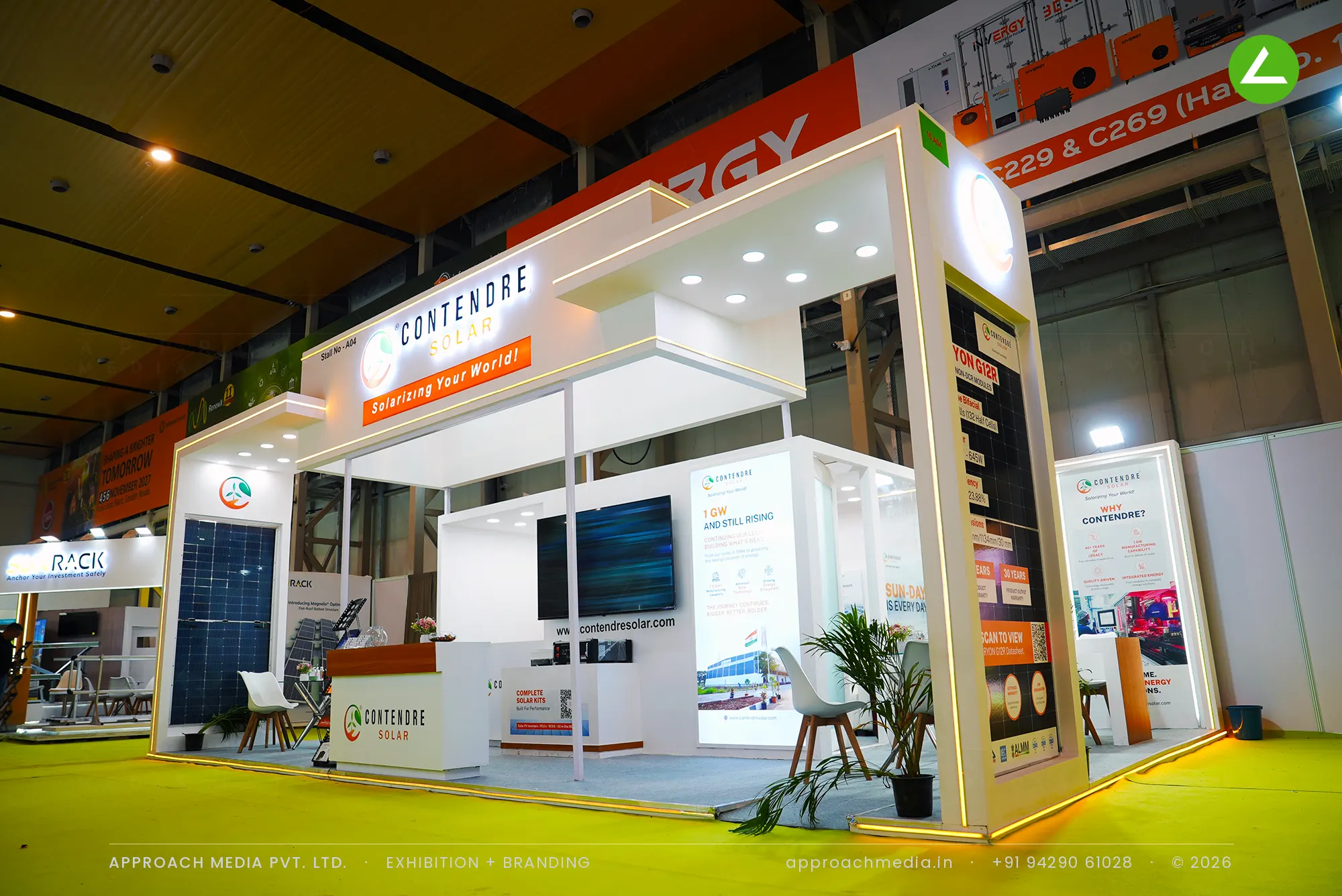Contendre Solar Exhibition Stall Design at REI Greater Noida 2026 — photo 3