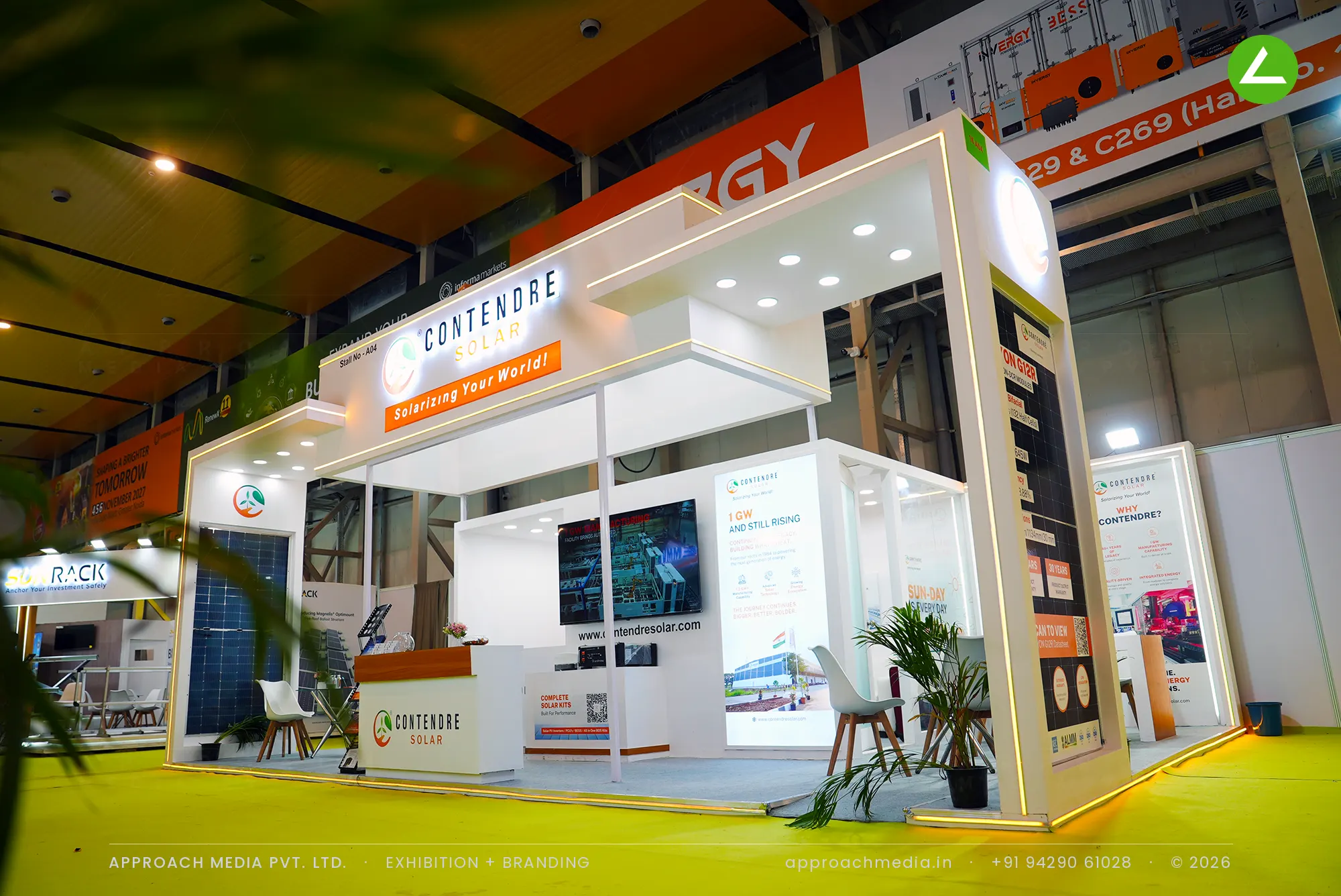 Contendre Solar Exhibition Stall Design at REI Greater Noida 2026 — photo 2