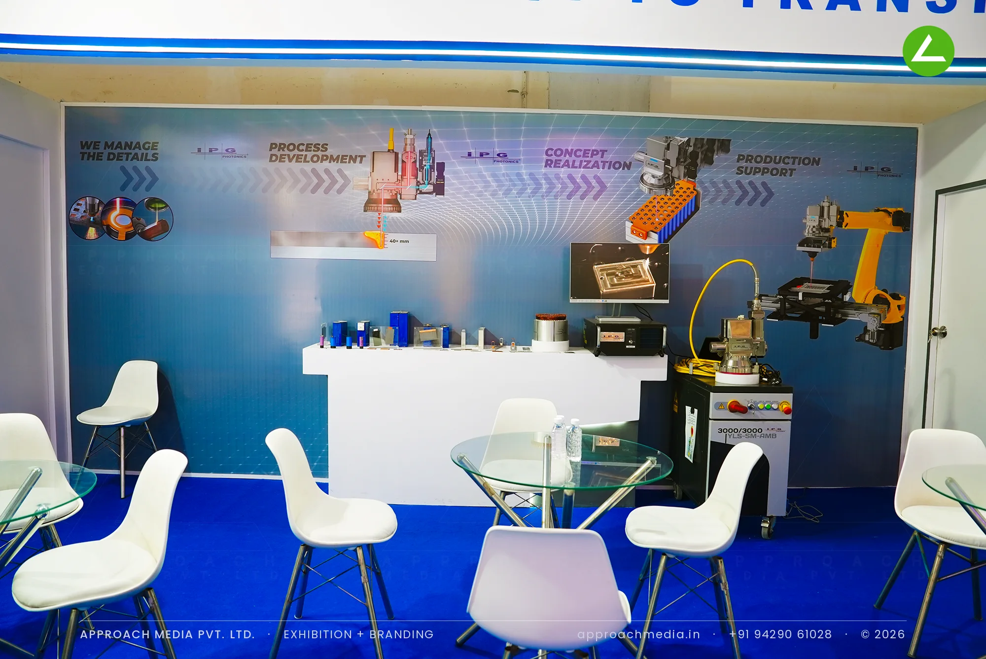 IPG Photonics Exhibition Stall Design at REI Greater Noida 2026 — photo 4