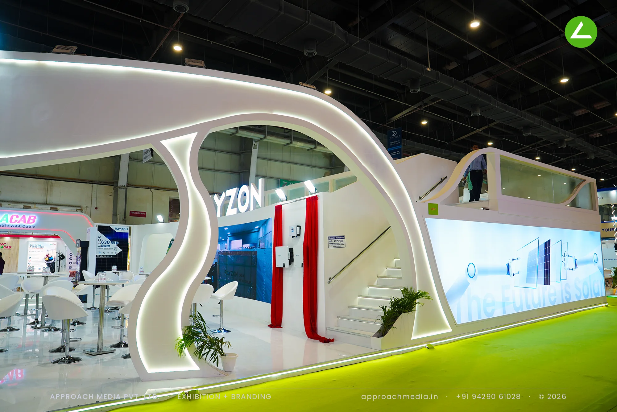 Rayzon Solar Exhibition Stall Design at REI Greater Noida 2026 — photo 3