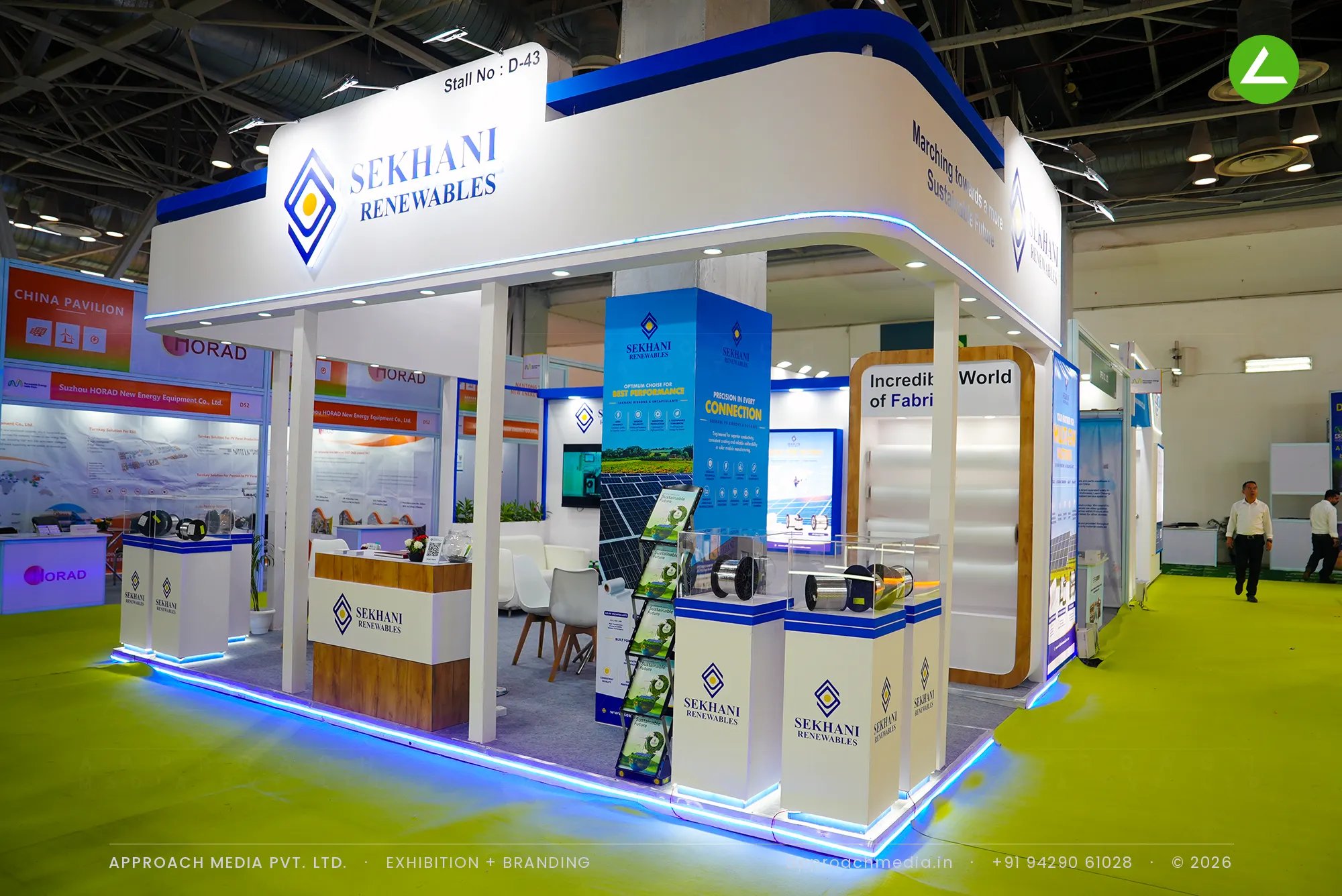Sekhani Renewables Exhibition Stall Design at REI Greater Noida 2026 — photo 3