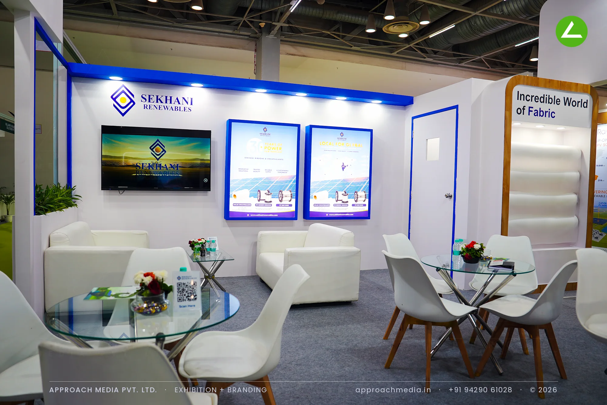 Sekhani Renewables Exhibition Stall Design at REI Greater Noida 2026 — photo 4