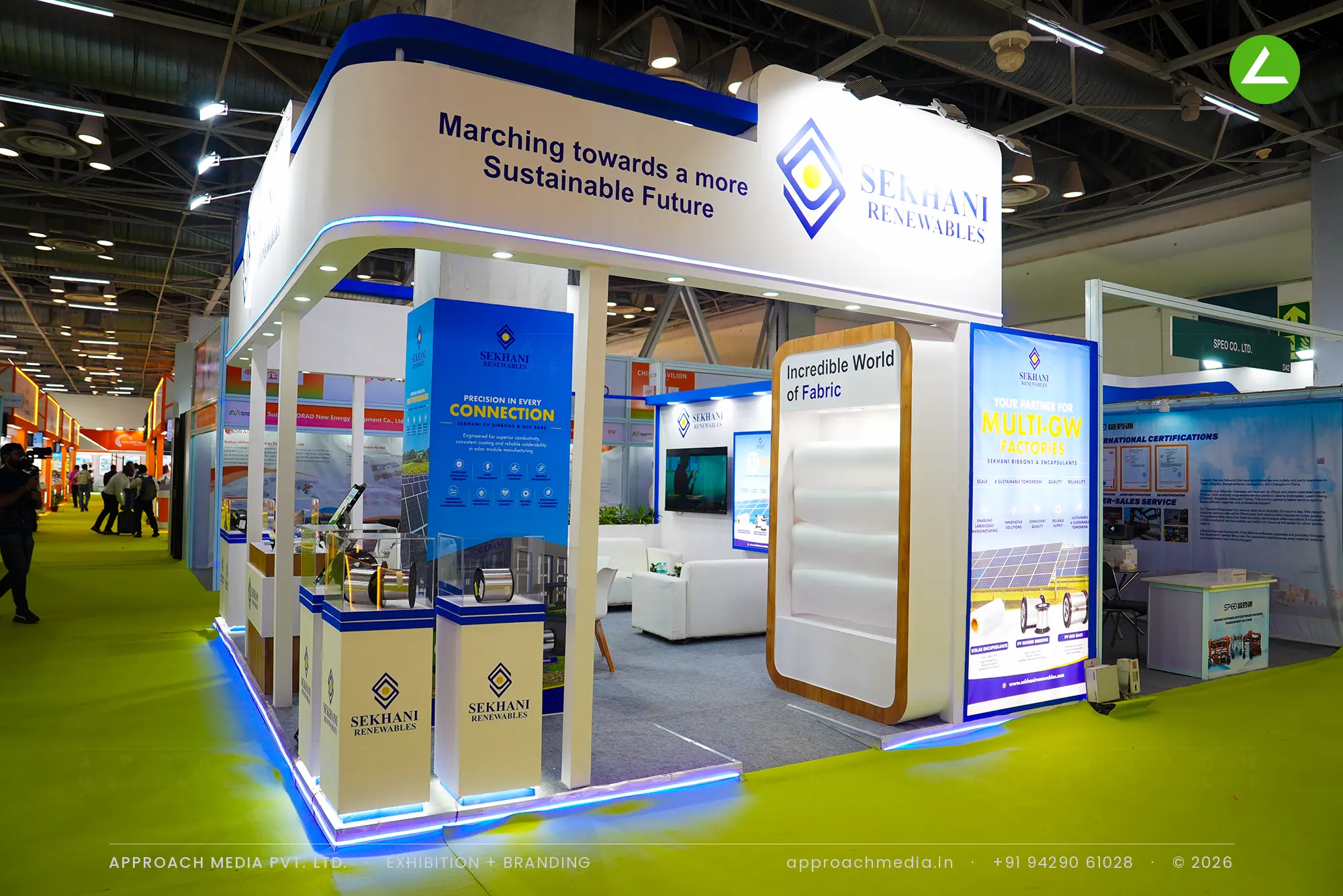 Sekhani Renewables Exhibition Stall Design at REI Greater Noida 2026 — photo 2