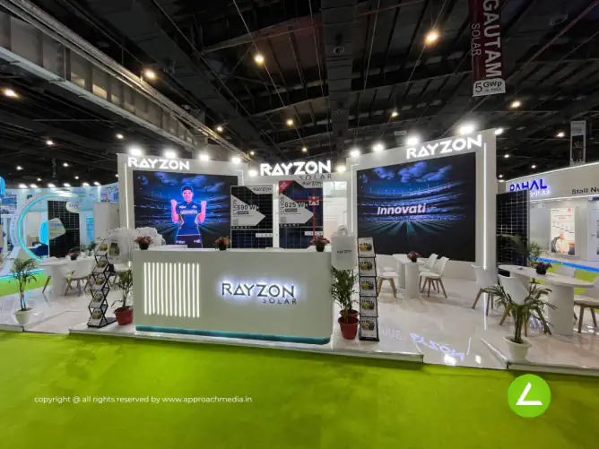 Clean Energy Exhibition Stall Design at REI Expo Delhi — Rayzon Solar — photo 2